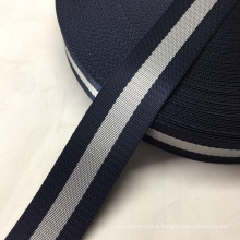 Factory Wholesale 3.8CM Navy Blue Silver Grey Belt Webbing Tape